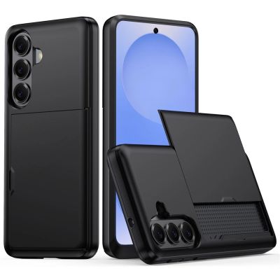 Etui AMORUS na Samsung Galaxy A37 5G z przesuwanym uchwytem na karty - czarne