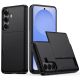 Etui AMORUS na Samsung Galaxy A37 5G z przesuwanym uchwytem na karty - czarne