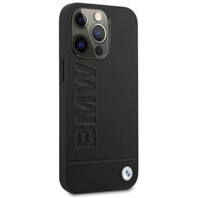 4. Etui BMW Signature Logo Imprint na iPhone 13 Pro Max - czarne