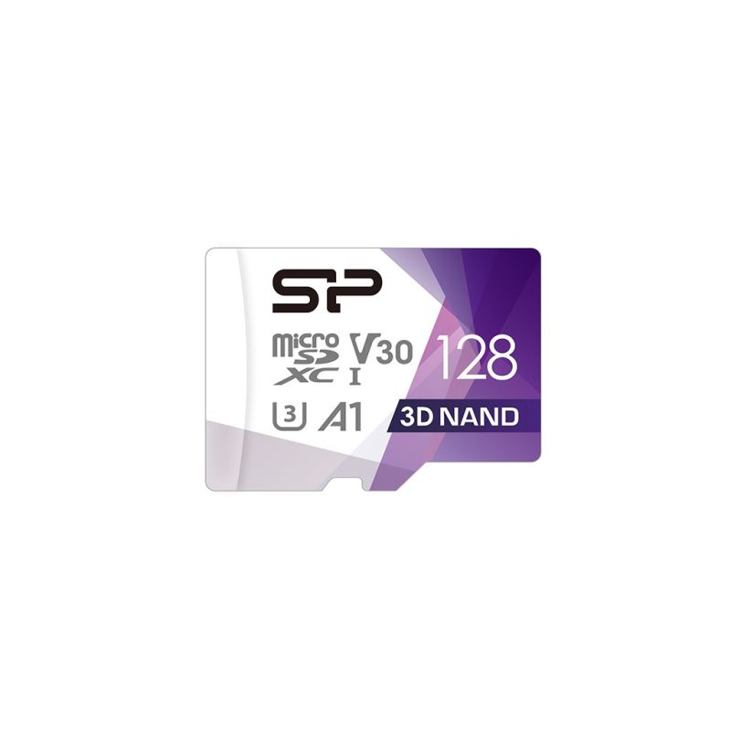 2. Karta pamięci Silicon Power microSDXC Superior Pro 128GB V30 UHS-1 U3 A1 + ADAPTER microSD-SD