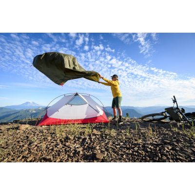 6. MSR Hubba Hubba Bikepack 1 os. Zielony, Czerwony, Biały Namiot trójkątny