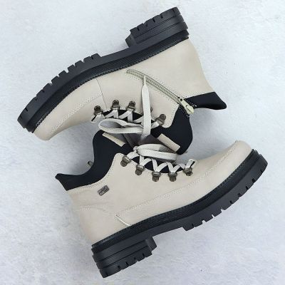 7. Botki damskie traperki na suwak beżowe Rieker Y3158-60