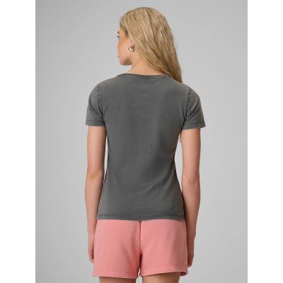 2. T-shirt slim z nadrukiem damski 4F 4FRAW26TTSHF4373-24S