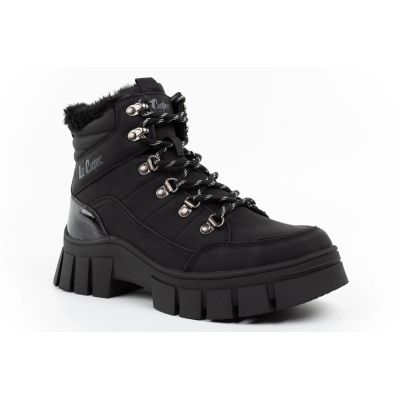 3. Lee Cooper buty zimowe damskie czarne botki ocieplane trzewiki