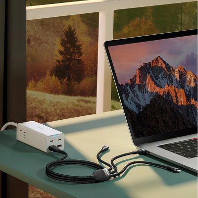 10. Baseus Flash Series II kabel USB Typ C / USB Typ A - USB Typ C / Lightning / micro USB 100 W 1,2 m czarny (CASS030101)