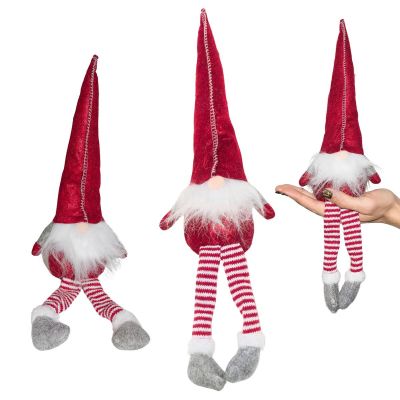 13. SKRZAT KRASNAL GNOM DEKORACYJNY 30+15CM CZERWONY