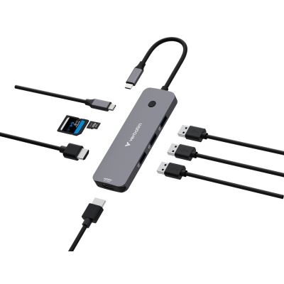 6. Verbatim CMH-08 USB Type-C 5000 Mbit/s Srebrny