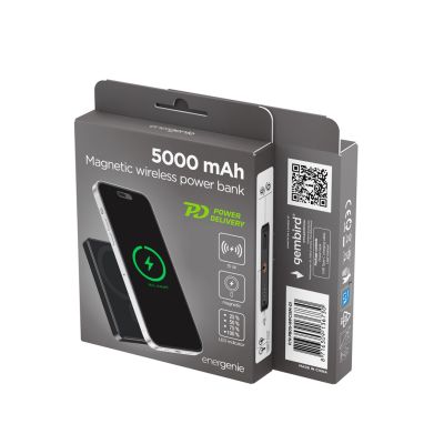 7. GEMBIRD POWERBANK Z ŁADOWANIEM BEPRZEWODOWYM 15W 5000MAH, CZARNY