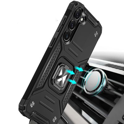 6. Wozinsky Ring Armor etui Samsung Galaxy S23 pancerny pokrowiec uchwyt magnetyczny ring czarne