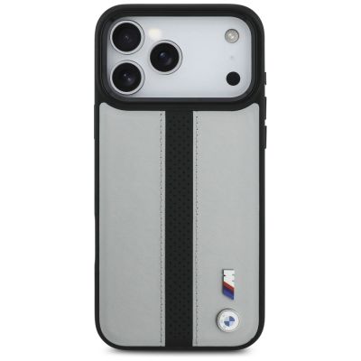 3. Etui BMW M Perforated Stripe Logo MagSafe na iPhone 17 Pro Max - szare