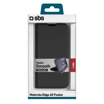 2. Etui SBS Wallet Smooth na Motorola Edge 60 Fusion z klapką - czarne