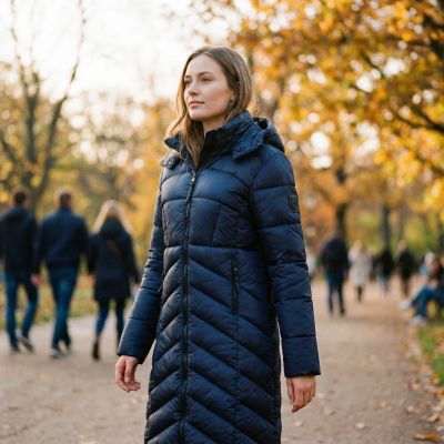 5. Kurtka damska Geographical Norway BLANCHE LONG NAVY DB LADY 0116 NAVY (WZ5476F/GN-MARINE)