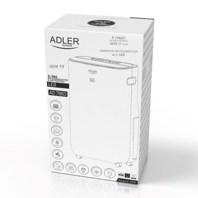 12. Osuszacz i oczyszczacz powietrza 2 w 1 LED (kompresor)  Adler Adler