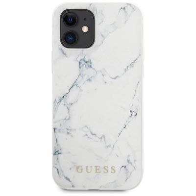 6. Etui Guess Marble na iPhone 12 mini 5,4" - białe