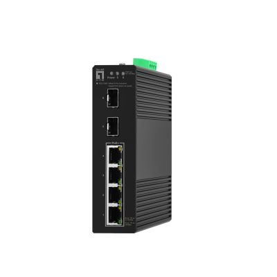 4. Przełącznik LevelOne Hilbt GB/SL PoE+ 6-portowy/IP30+DIN 60W 1Gbps