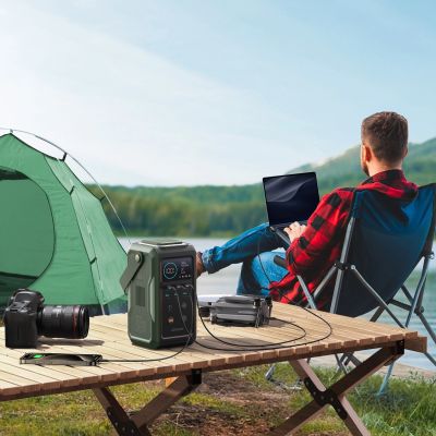 8. Powerbank Joyroom JR-PBF10 75000mAh 100W 3x USB-C 3x USB-A ze składaną latarką i rączką - zielony