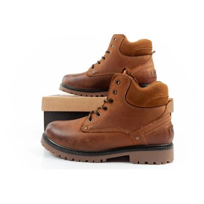 10. Wrangler Yuma buty męskie sztyblety trzewiki eleganckie skórzane brązowy biały