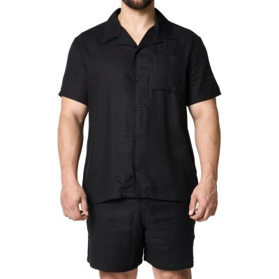 Koszula plażowa BOSS Vida_Shirt NERO (50540154-001)