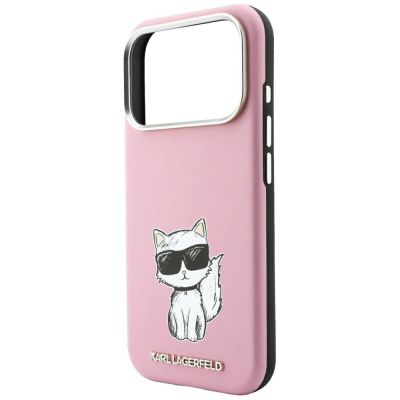 7. Etui Karl Lagerfeld Smooth Choupette Sketch MagSafe do iPhone 18 Pro / 17 Pro - różowe