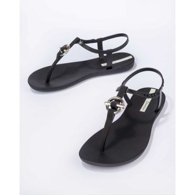 4. Ipanema Sandal Class sandały japonki damskie modne czarne ze złotym
