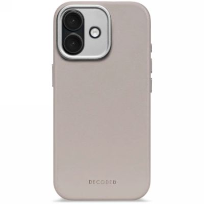Etui Decoded Leather Backcover MagSafe na iPhone 17 - beżowe
