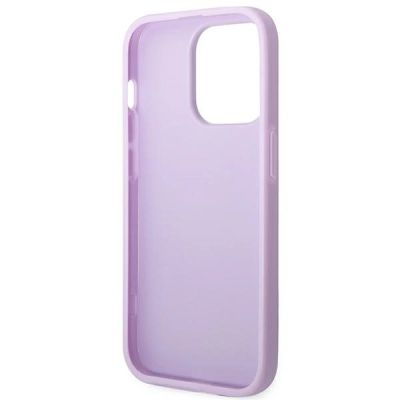 7. Etui Guess Saffiano Strap na iPhone 14 Pro - fioletowe