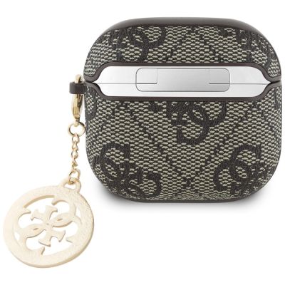 2. Etui Guess 4G Strass Charm na AirPods 4 - brązowe