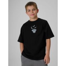 T-shirt loose z nadrukiem chłopięcy 4FJRSS26TTSHM4276-20S
