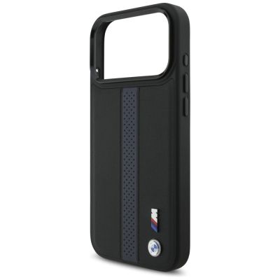 6. Etui BMW M Perforated Stripe Logo MagSafe na iPhone 17 Pro Max - niebieskie