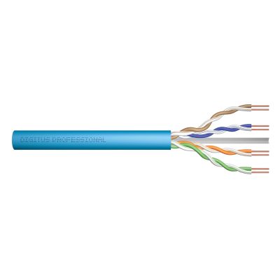 4. Kabel instalacyjny DIGITUS kat.6A, U/UTP, B2ca, AWG 23/1, LSOH, 100m, niebieski