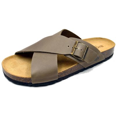 Bio Bio buty laczki męskie klapki profilowane skóra naturalna brązowe