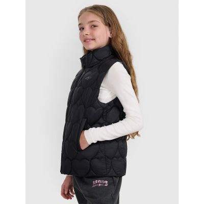 6. Bezrękawnik puchowy z wypełnieniem syntetycznym dziewczęcy 4F 4FJRAW25TVJAF323-20S