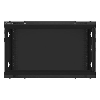 2. LANBERG SZAFA WISZĄCA RACK 19" 6U 600X600 DRZWI METALOWE CZARNA (FLAT PACK) WF01-6606-00B