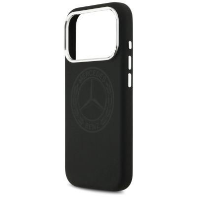 6. Etui Mercedes Silicone Vintage Logo MagSafe na iPhone 17 Pro - czarne