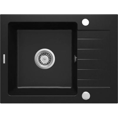 Zlewozmywak granitowy DEANTE ZORBA ZQZN11A 1-komorowy z ociekaczem (czarny)