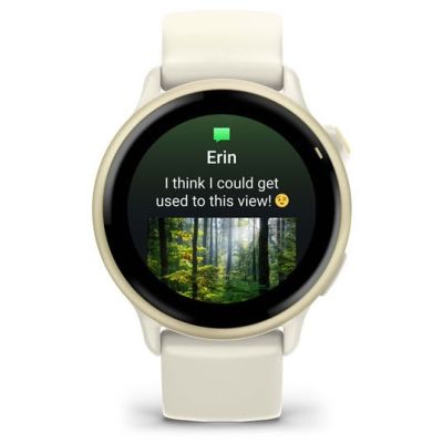 10. Zegarek Garmin Vivoactive 6 42mm Bone/Lunar Gold