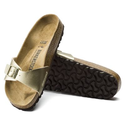 2. Klapki damskie Birkenstock Madrid Birko-Flor Gold regular szerokie złote (1016106)