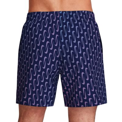 2. Spodenki kąpielowe Nike Breaker Swoosh Link Midnig granatowo-różowo-fioletowe NESSG577 440