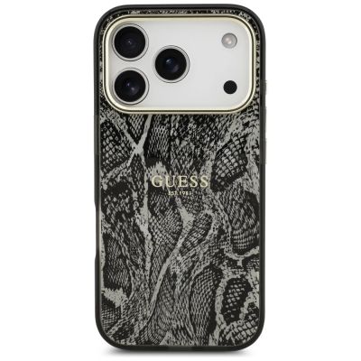 3. Etui Guess Python Pattern MagSafe na iPhone 17 Pro / 18 Pro - czarne