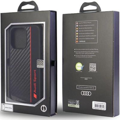 5. Etui Audi Carbon Fiber Stripe na iPhone 13 Pro / 13 - czarne
