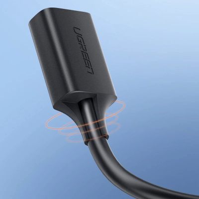 7. Ugreen kabel przedłużacz przejściówka USB-A (męski) - USB-A (żeński) USB 3.0 5Gb/s 0.5m czarny (US129)