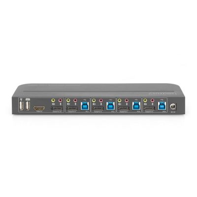 15. Digitus Przełącznik KVM, 4-portowy, 4K 60 Hz, 4 x DP in, 1 x DP/HDMI out