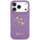 3. Etui Guess Fixed Glitter Big 4G na iPhone 17 Pro - fioletowe
