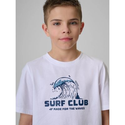 3. T-shirt bawełniany chłopięcy 4F 4FJRSS26TTSHM3901-10S