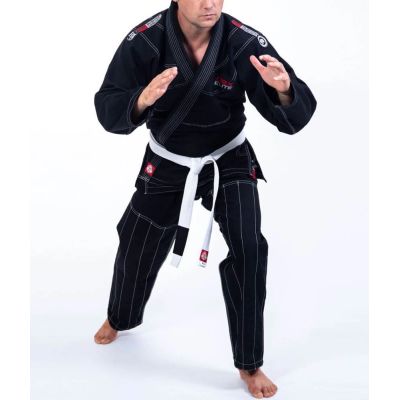9. Kimono / GI do treningu BJJ - Czarne DBX ELITE A0 + PAS A0