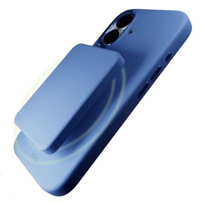 7. Etui silikonowe Puro Icon Mag Pro MagSafe do iPhone 16 - niebieskie