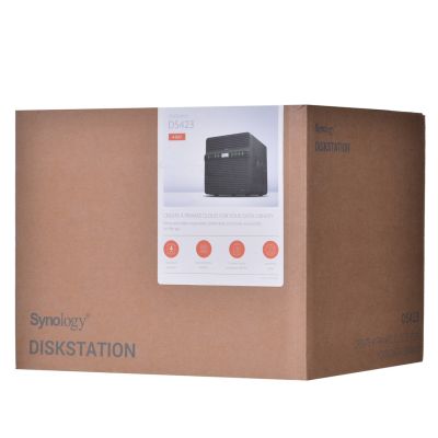 10. NAS Synology DS423; Tower; 4x (3.5" SATA HDD); Realtek RTD1619B;,2GB DDR4, 2x 1GbE RJ-45