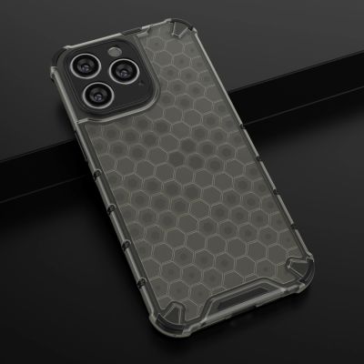 19. Honeycomb etui iPhone 14 Pro Max pancerny hybrydowy pokrowiec czarne