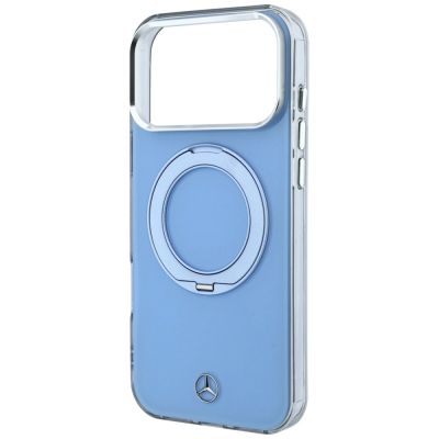 6. Etui Mercedes with ring Stand and Iconic Logo MagSafe na iPhone 18 Pro Max / 17 Pro Max - niebieskie