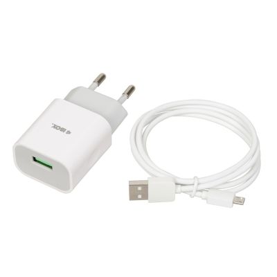 2. Ładowarka sieciowa iBOX C-41 USB 2A, 1 port USB, kabel microUSB